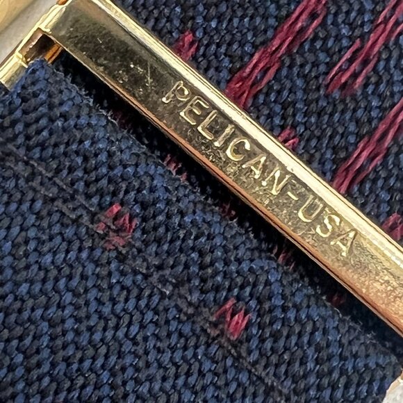 Pelican USA Men's Adjustable Navy Blue Elastic Suspenders Polka Dot Brass Clips - Picture 6 of 14